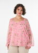 Chiffon blouse met bloemenprint en lange mouwen, Roze, Model image number 0