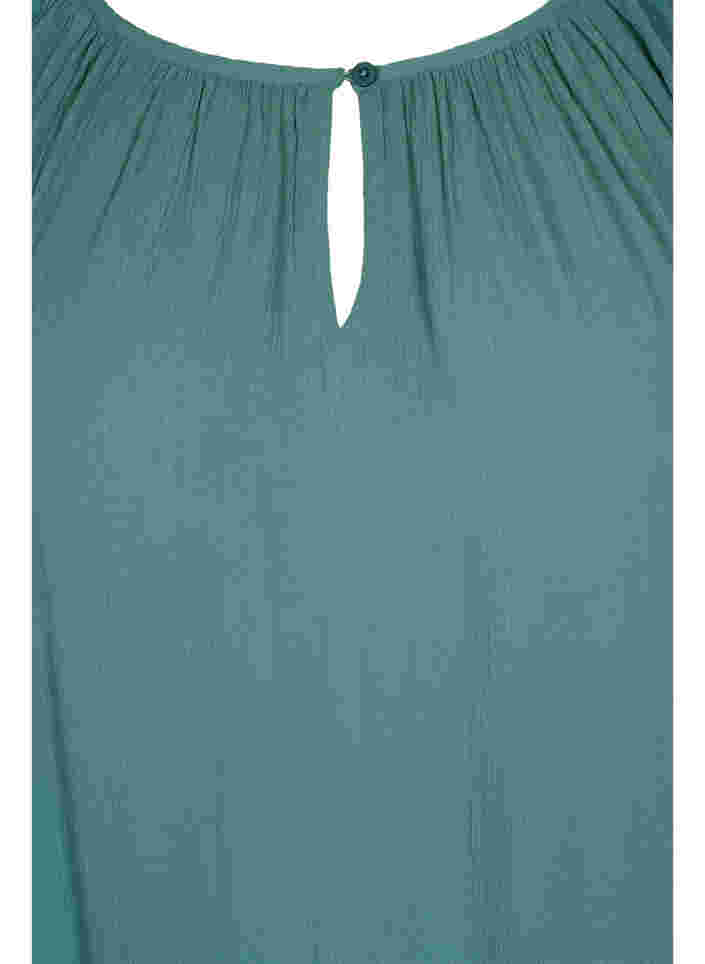 Viscose tuniek met 3/4 mouwen , Sagebrush Green, Packshot image number 2