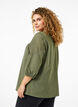 Blouse van katoenmix met linnen en gehaakt detail, Deep Lichen Green, Model image number 1