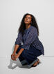 Blouse met patroon, opstaande kraag en 3/4-mouwen, Blauw, Model image number 0