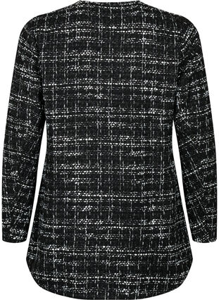 Bouclé-jasje met knopen, Black/White, Packshot image number 1