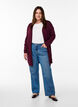 Lang gebreid vest van een viscose mix, Rood, Model image number 1