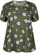 FLASH - Blouse met korte mouwen en print, Olive Night Flower, Packshot image number 0