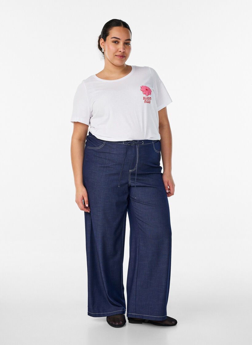 T-shirt met motief, Wit, Model image number 1
