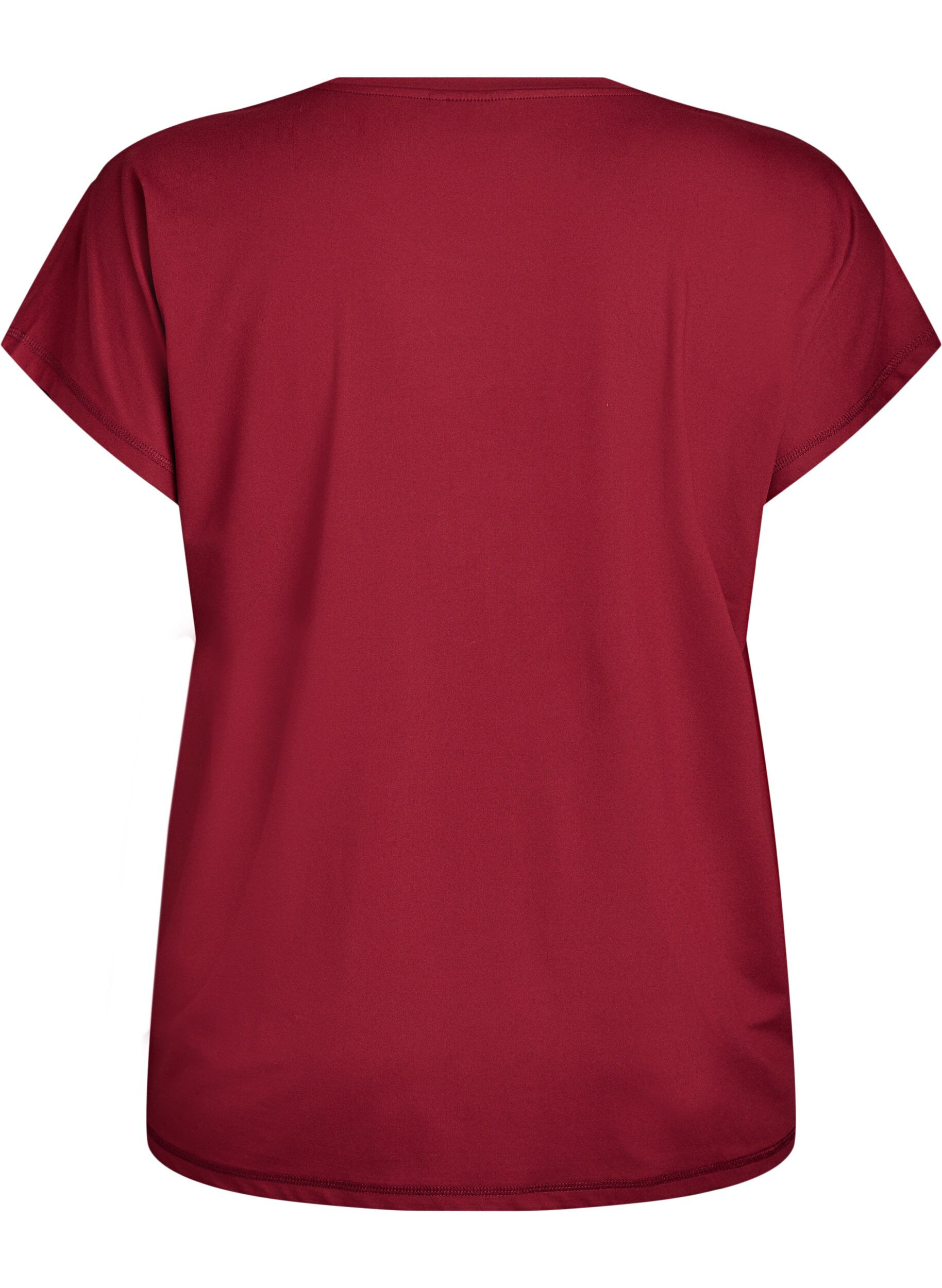 Zizzi Effen gekleurd trainingsshirt, Rood, Packshot image number 1