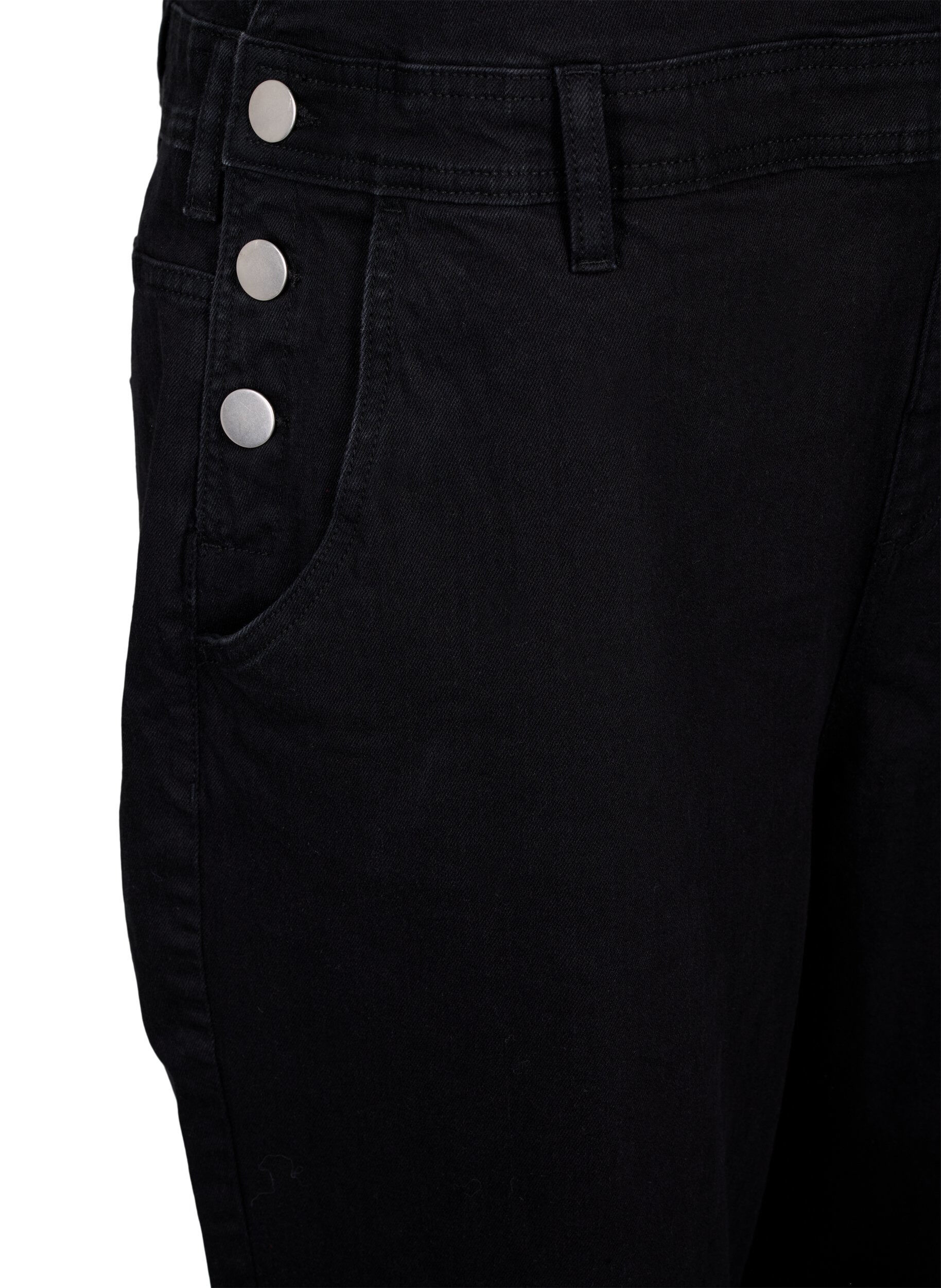Zizzi Denim overalls, Zwart, Packshot image number 3