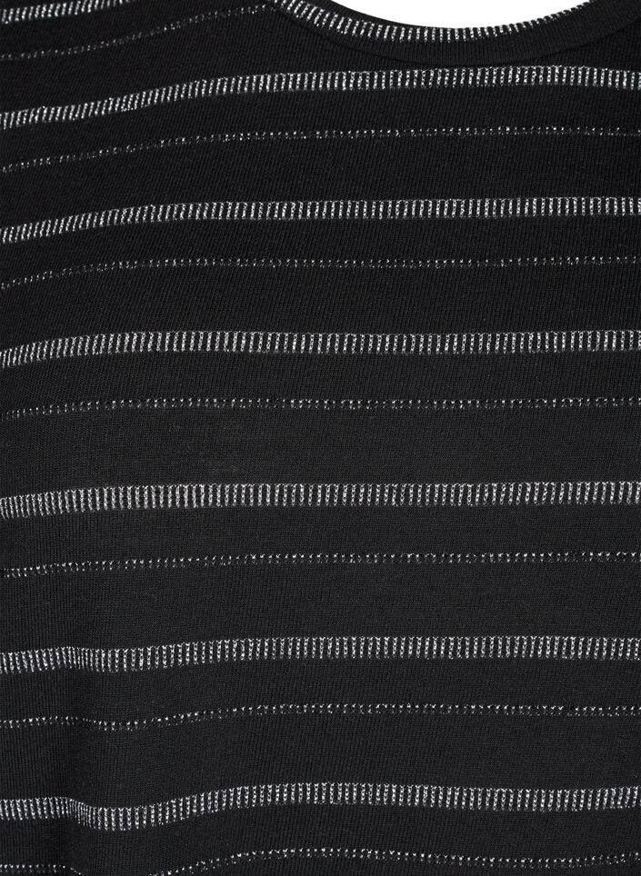 T-shirt met zilverkleurige glitter, Black w. Silver, Packshot image number 2