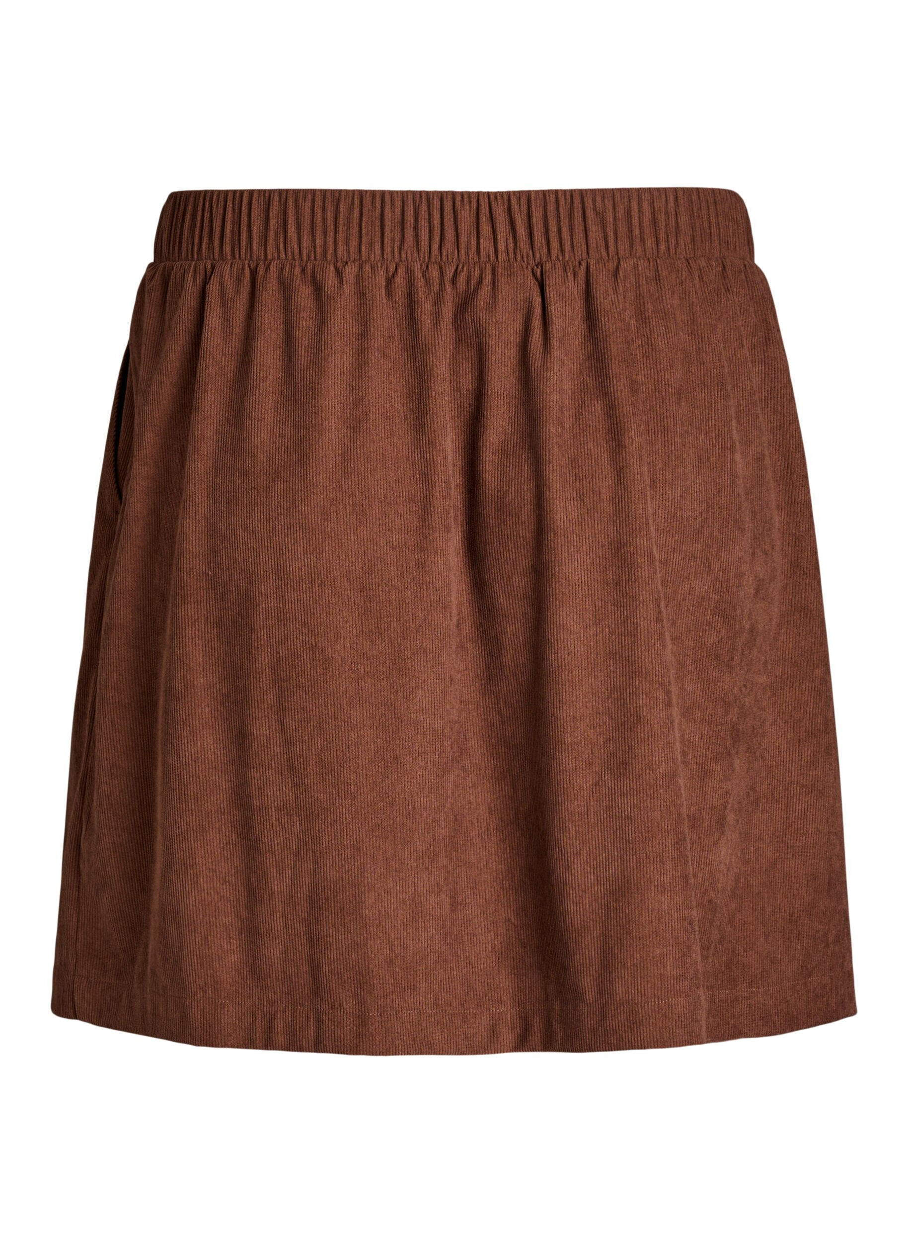 Zizzi Korte rok van corduroy, Bruin, Packshot image number 1