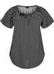 Gestreepte blouse van viscose met korte mouwen, Black/ White Stripe, Packshot image number 0