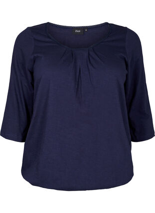 Katoenen blouse met 3/4 mouwen, Night Sky, Packshot image number 0