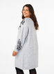 Gebreide jurk met versiering, Light Grey Melange, Model image number 1