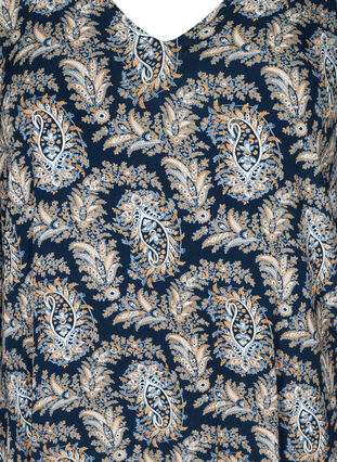 Viscose jurk met paisley print en a-lijn, Blue Paisley AOP, Packshot image number 2