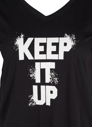 Katoenen sport t-shirt met print, Black Keep, Packshot image number 2