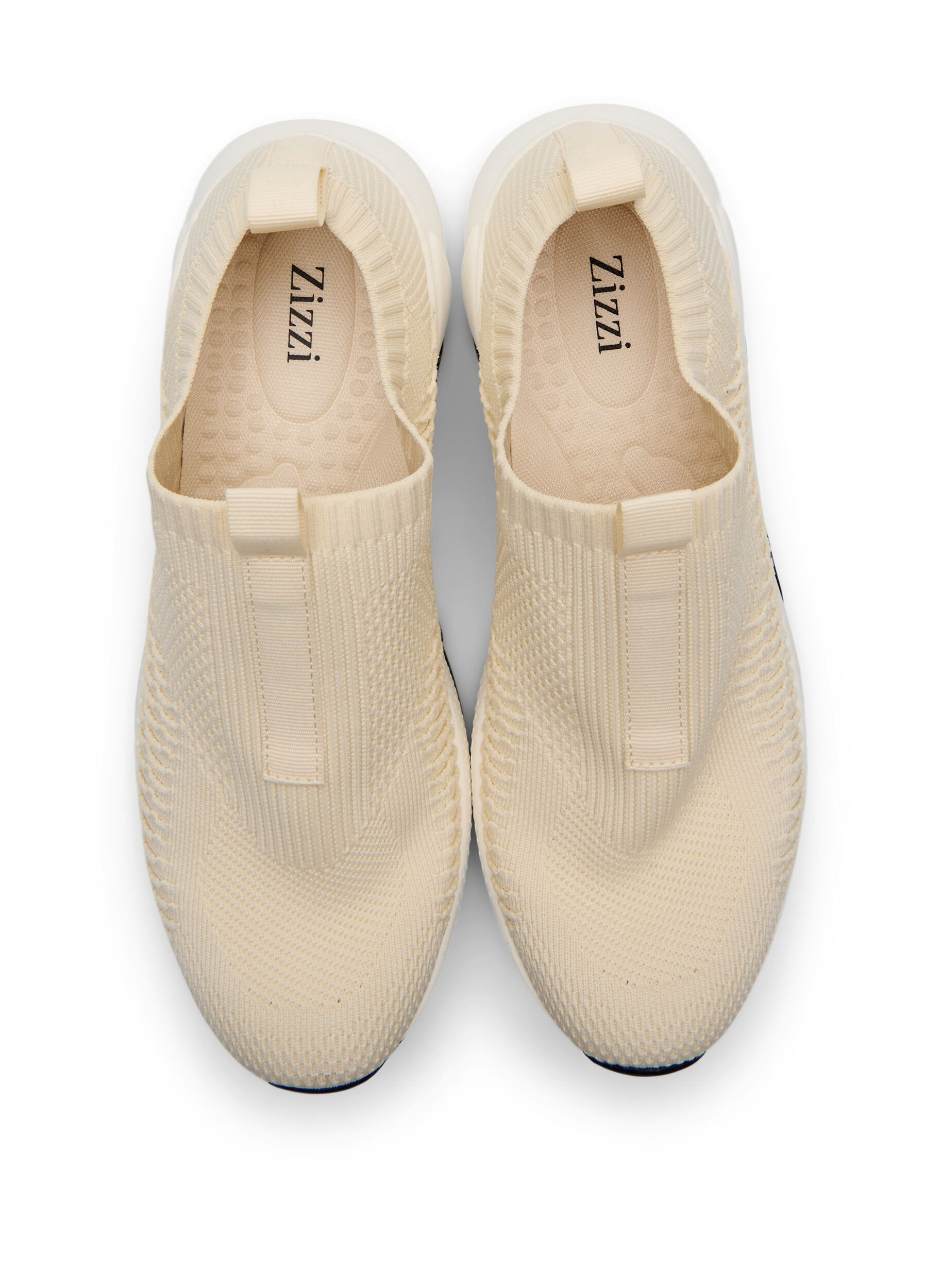 Zizzi Sneakers van stretchy breimateriaal, Beige, Packshot image number 2