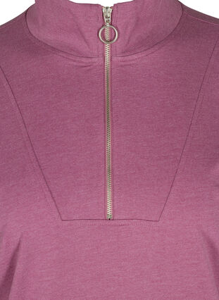 Gemêleerd sweatshirt met ritssluiting, Grape Nectar Melange, Packshot image number 2