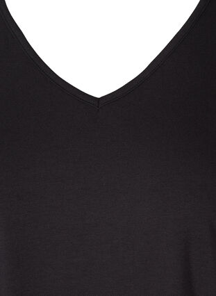 T-shirt met v-hals, Black, Packshot image number 2