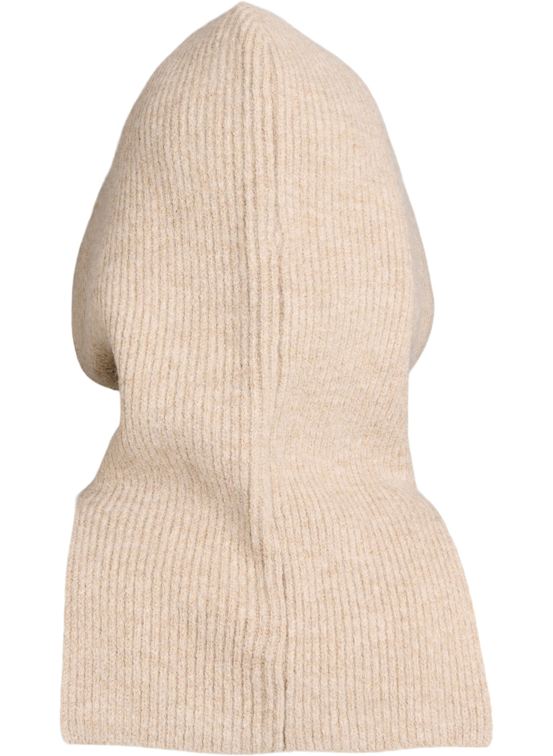 Zizzi Gebreide balaclava met trekkoordjes, Beige, Packshot image number 1