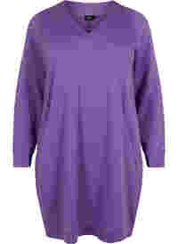 Sweatshirt jurk met v-halslijn