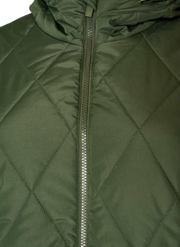 Licht gewatteerd jack met diamant-quilt, Groen, Packshot image number 2