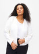 Korte blazer zonder sluiting, Cloud Dancer, Model image number 0