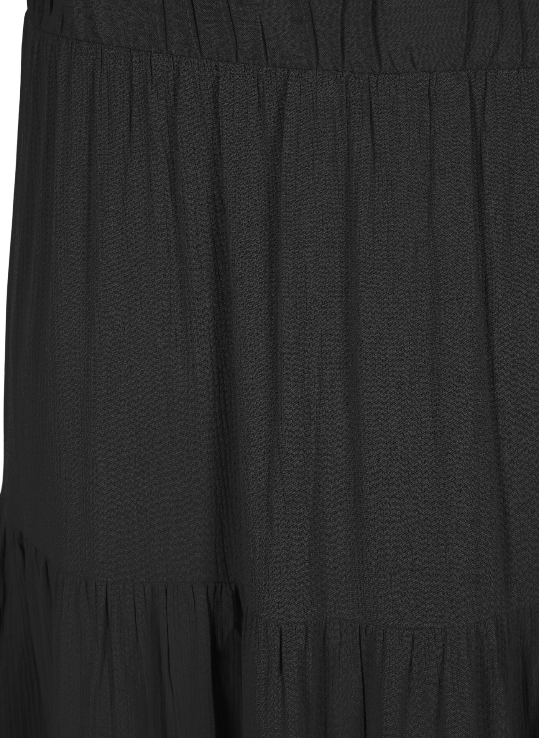 ZizziLange rok met elastiek in de taille, Zwart, Packshot image number 2