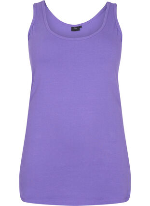 Effen gekleurd basic top in katoen, Ultra Violet, Packshot image number 0