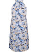 Viscose cocktailjurk met halternek, Blue Graphic AOP, Packshot image number 1