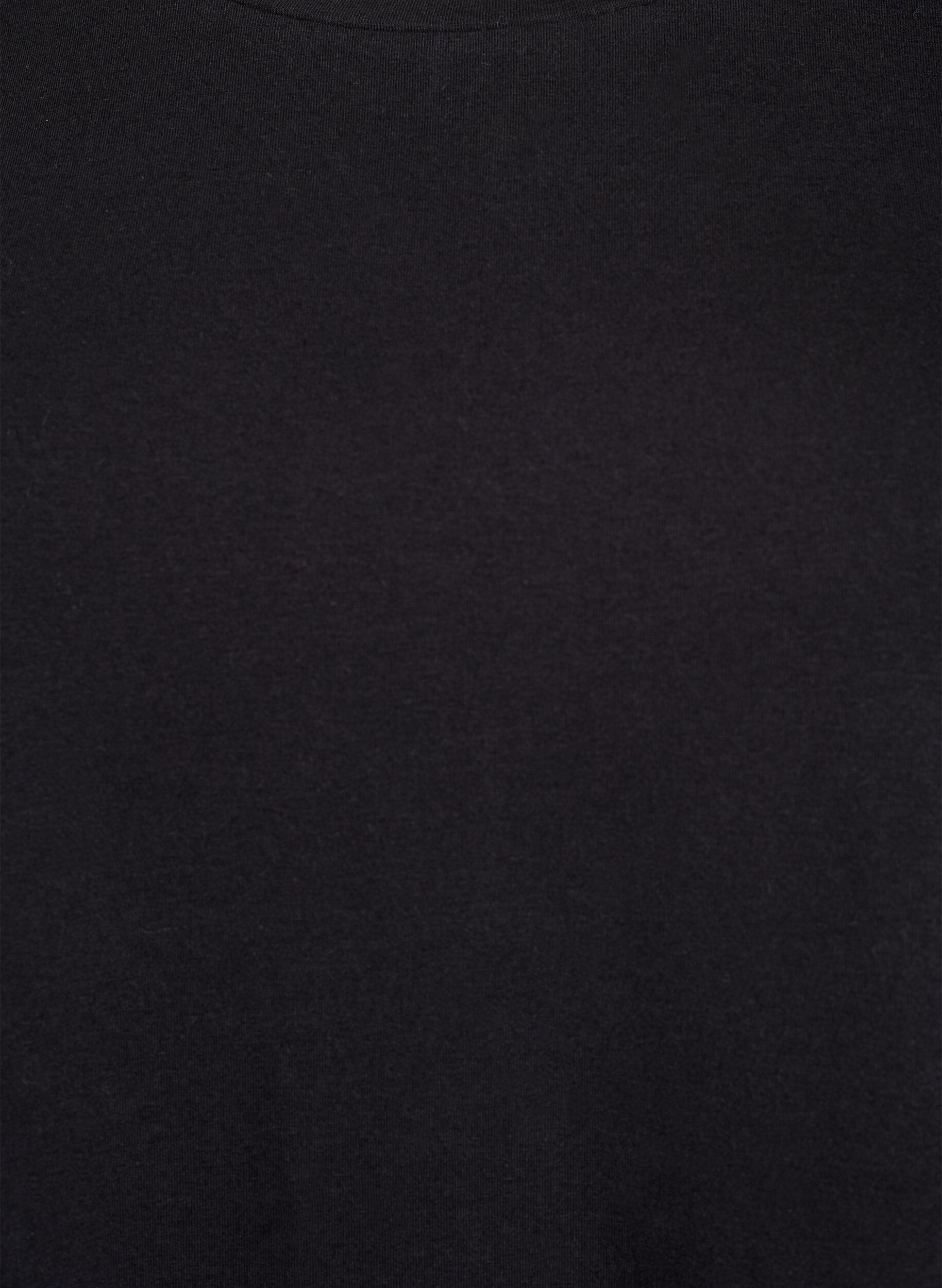 Zizzi T-shirt met broderie anglaise en geschulpte randen, Zwart, Packshot image number 2