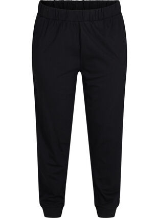 Pyjama broek in katoen, Black, Packshot image number 0