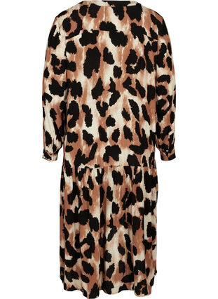 Midi-jurk met luipaardprint, Black AOP, Packshot image number 1