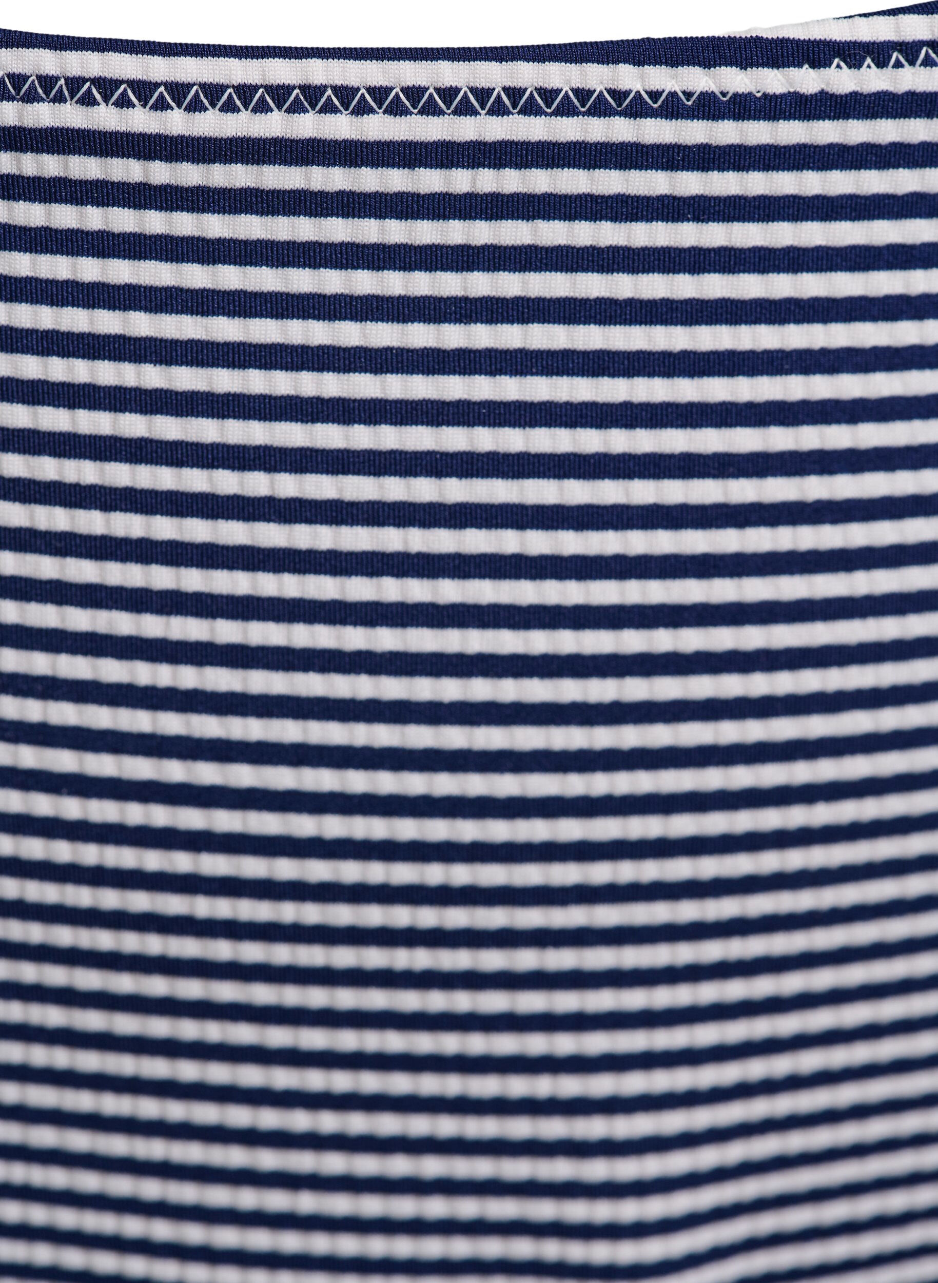 Zizzi Bikinibroekje met gestreepte textuur en normale taille, Blauw, Packshot image number 2