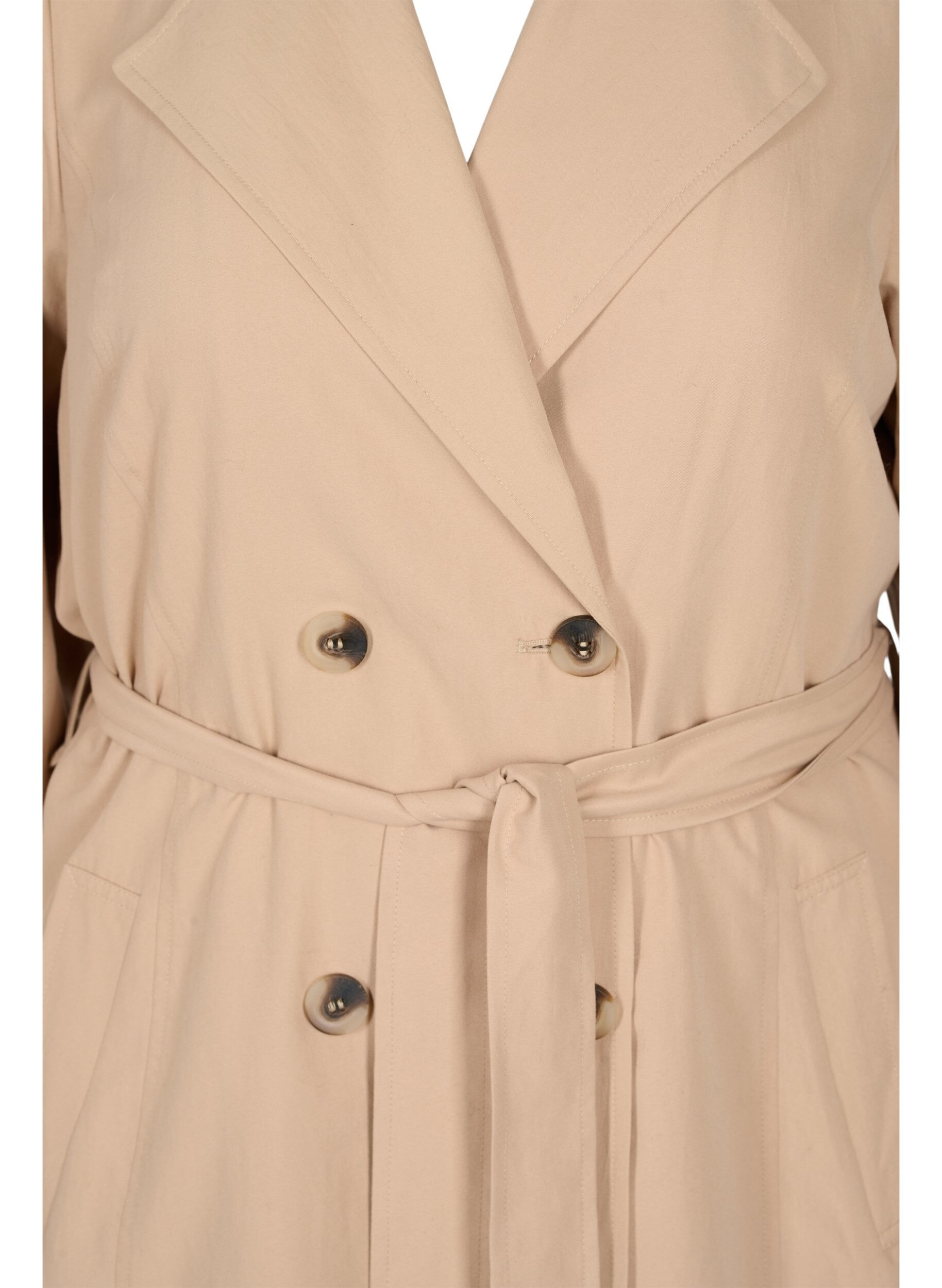 Zizzi Trenchcoat met riem en zakken, Nomad, Packshot image number 2