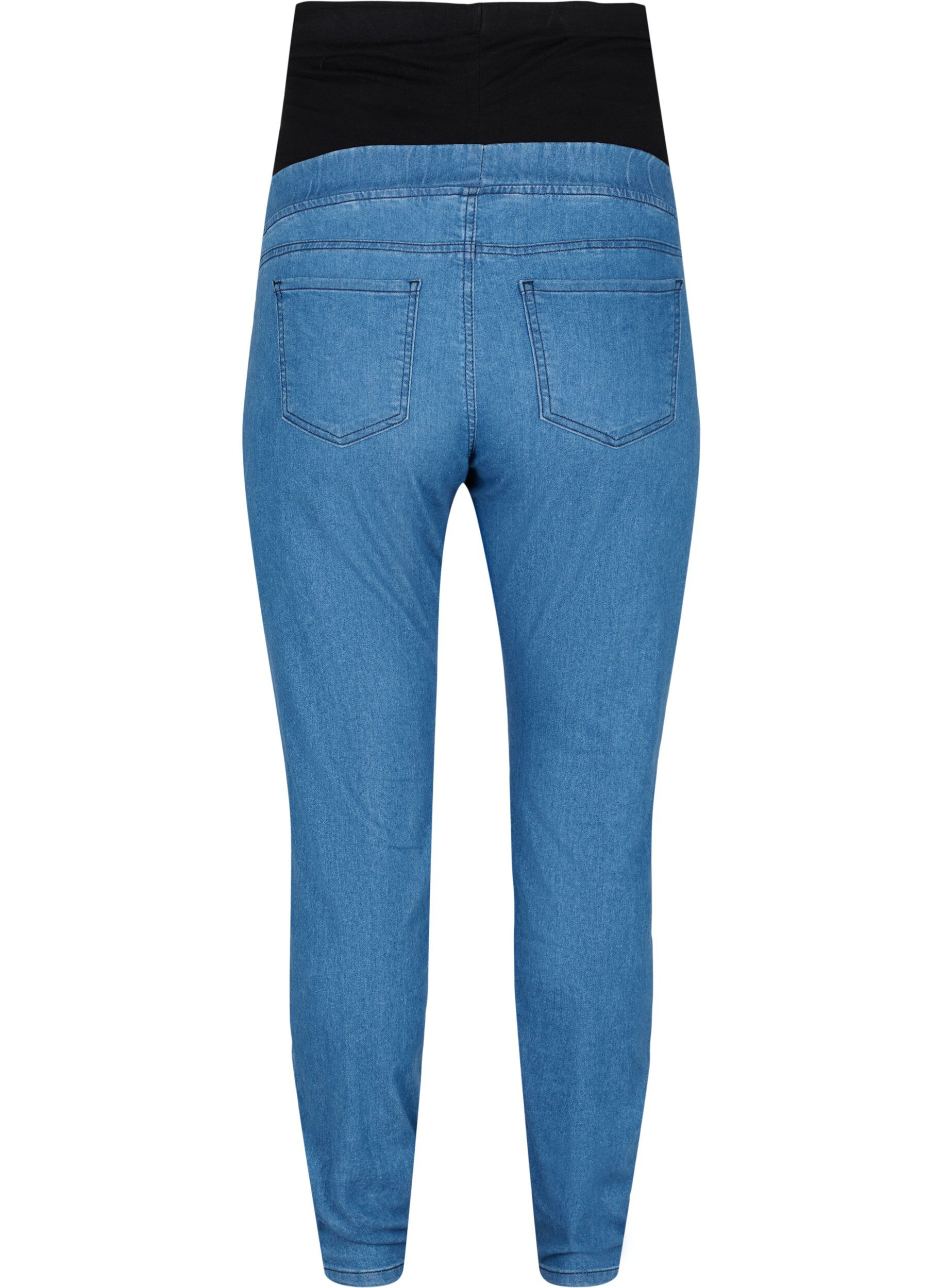 Zizzi Zwangerschapsjegging met achterzakken, Blue denim, Packshot image number 1