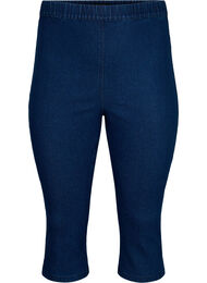 FLASH - denim capri broek met hoge taille en slanke pasvorm, Blue denim