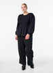 Blouse met smock en lange mouwen, Zwart, Model image number 1