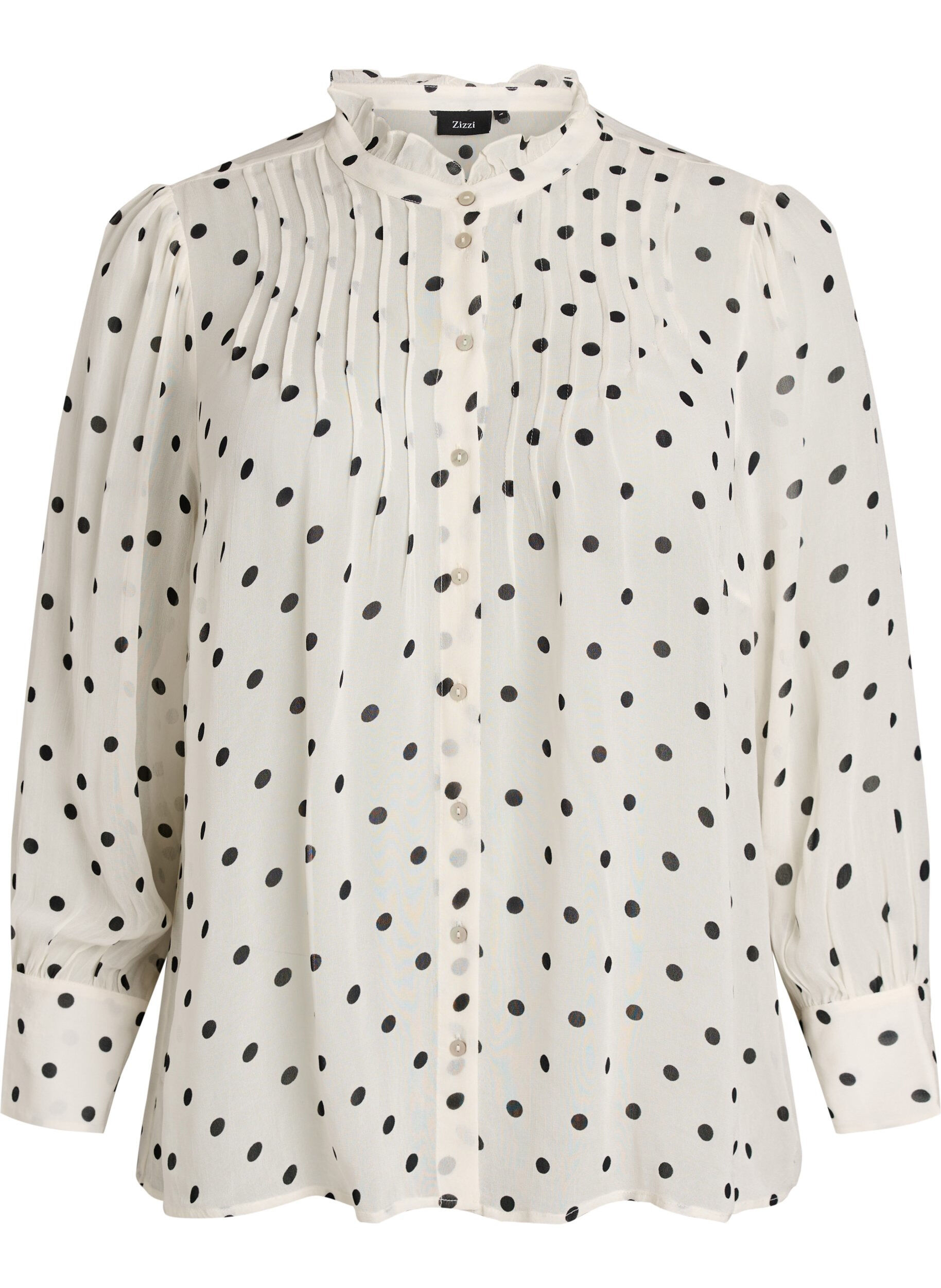 Viscose blouse met een ruchekraag