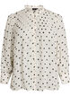 Viscose blouse met een ruchekraag, Wit, Packshot image number 0