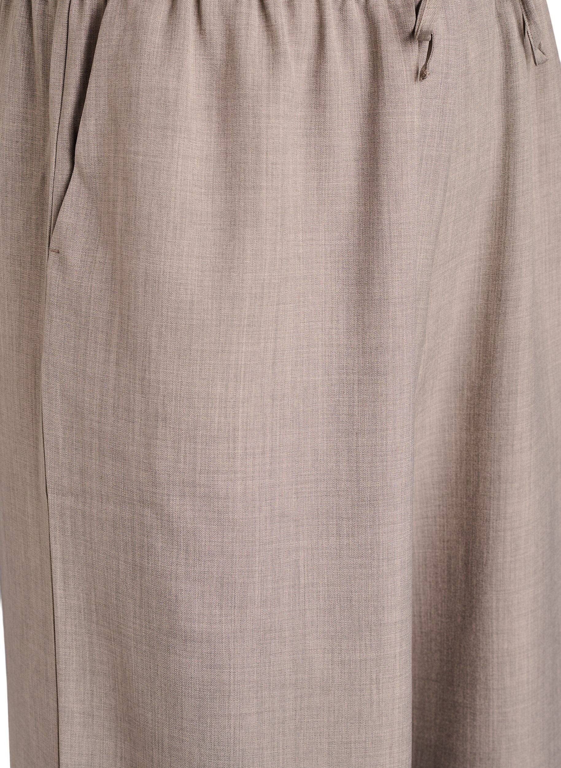 Zizzi Hoog getailleerde broek met wijde pijpen, Beige, Packshot image number 2