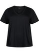 Basic t-shirt met korte mouwen en v-hals, Zwart, Packshot image number 0