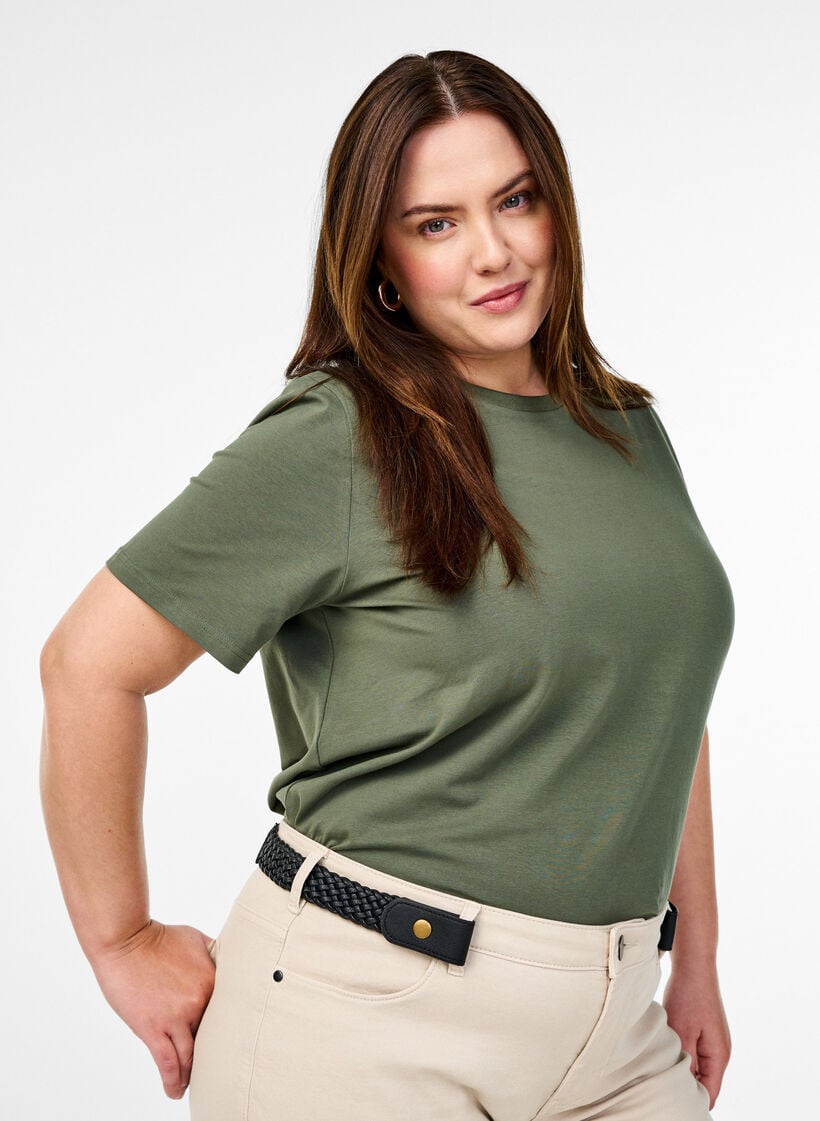 Gevlochten elastische riem, Zwart, Model image number 0