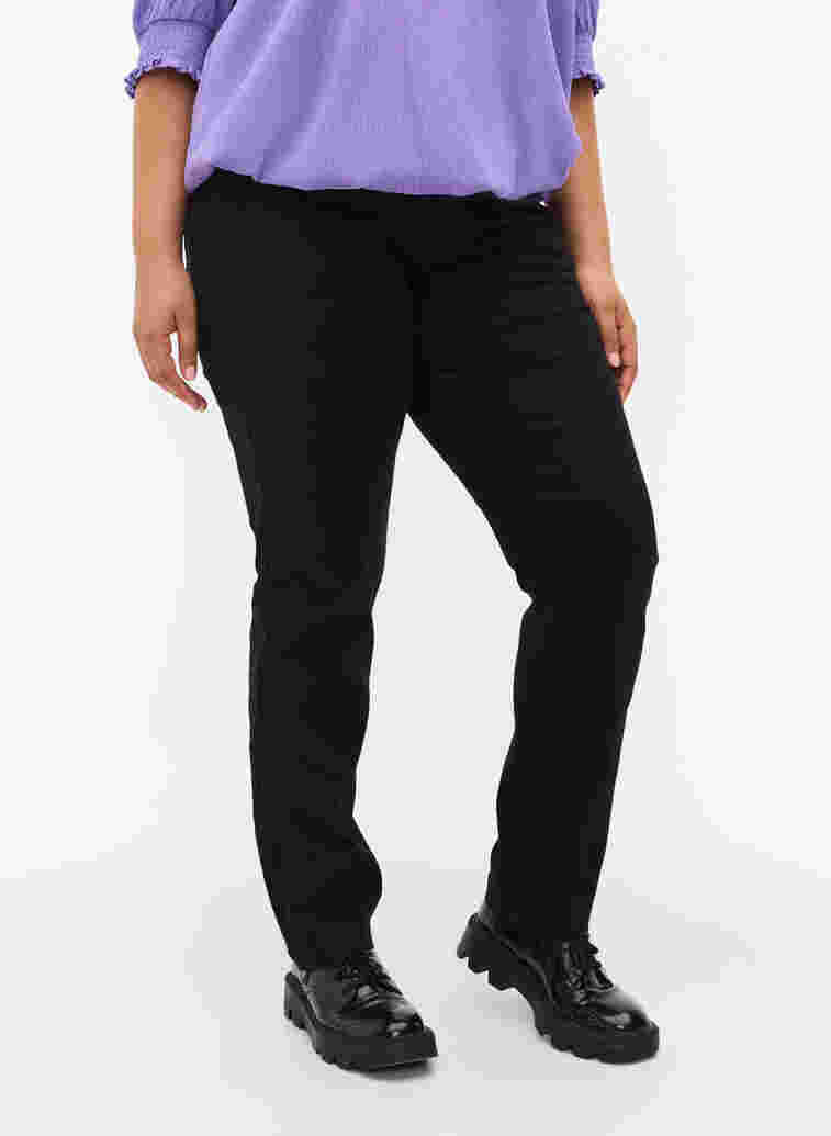 Slim-fit Emily jeans met normale taille, Black, Model image number 4
