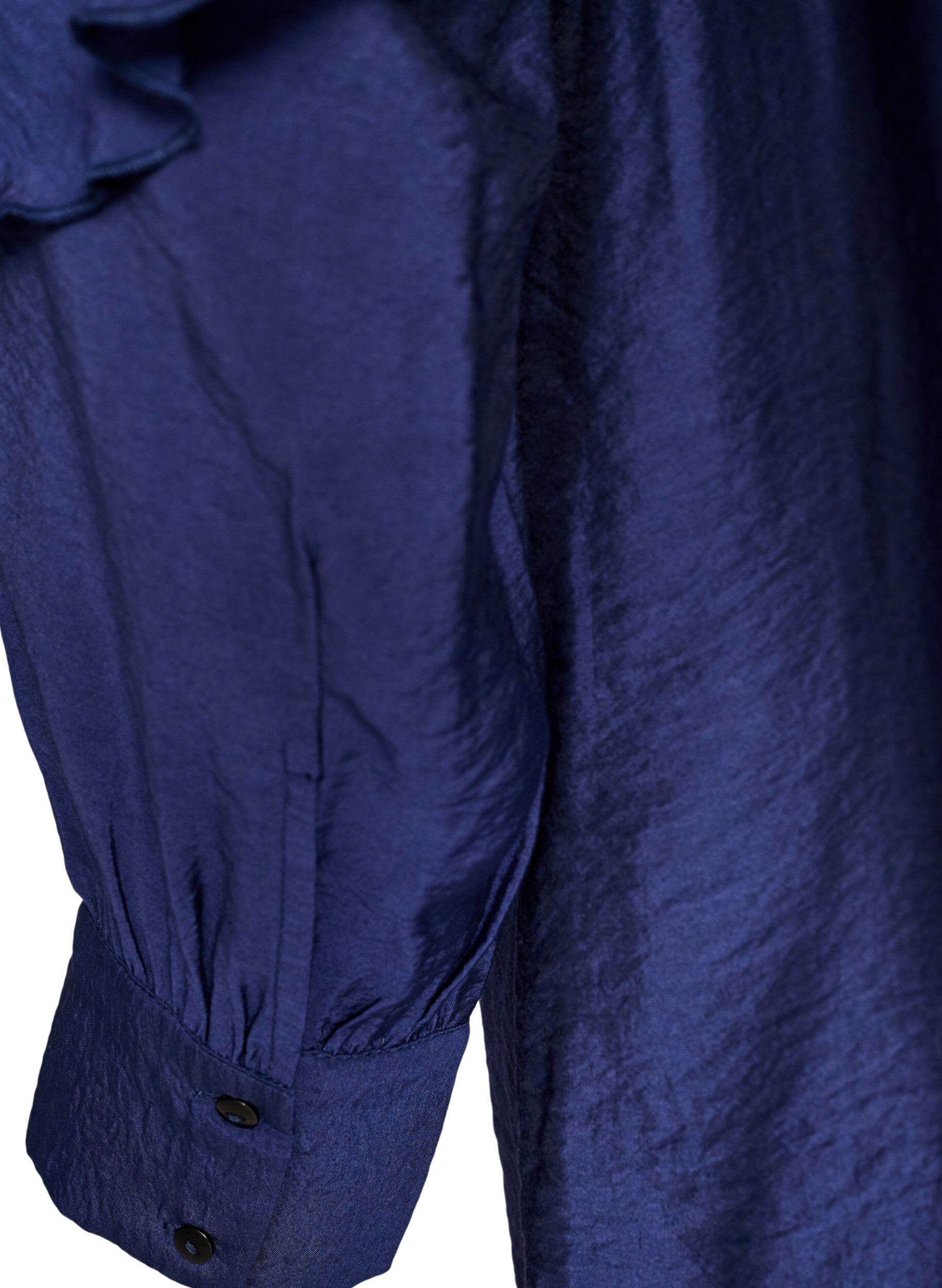 ZizziViscose jurk met ruches en strikbandjes, Blauw, Packshot image number 3