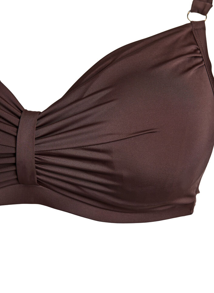 Bikini-bh met beugel en drapering, Bruin, Packshot image number 2