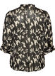 Blouse met patroon, opstaande kraag en 3/4-mouwen, Zwart, Packshot image number 1