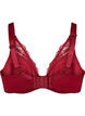Gewatteerde kanten beha met beugel, Rood, Packshot image number 1