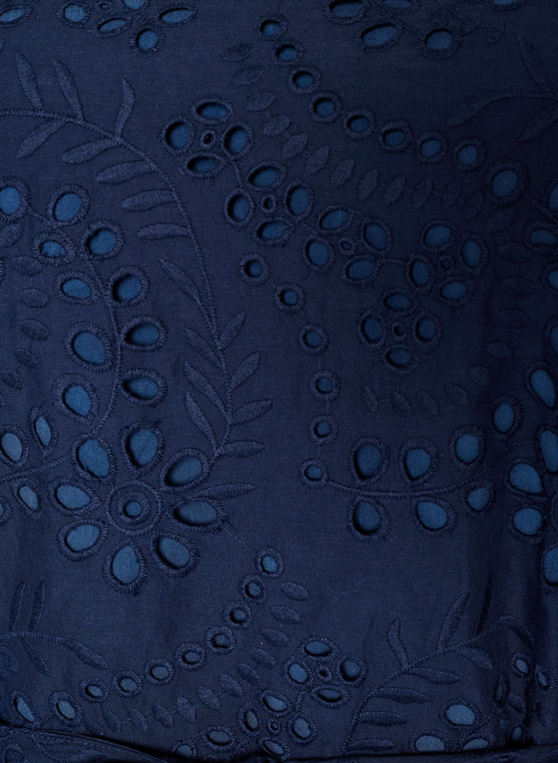 ZizziBlousejurk in broderie anglaise met strikceintuur, Blauw, Packshot image number 2