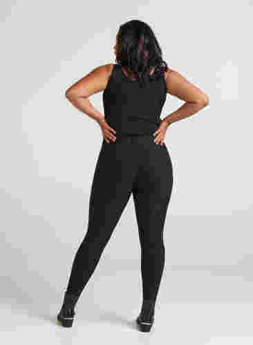 Nauwsluitende broek met ritssluiting, Black, Model image number 2