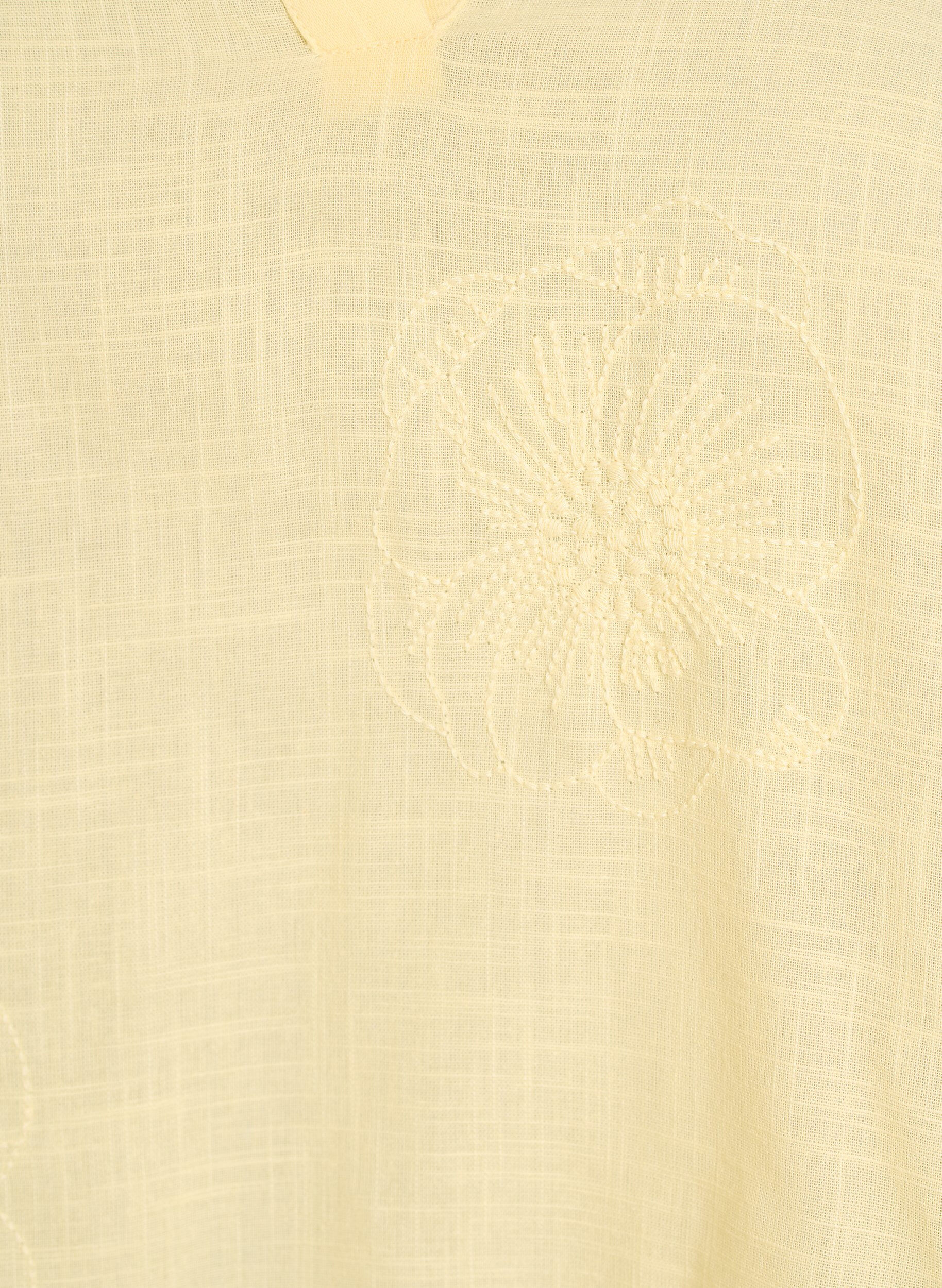 Zizzi Katoenen blouse met geborduurde details en 3/4 mouwen, Geel, Packshot image number 2