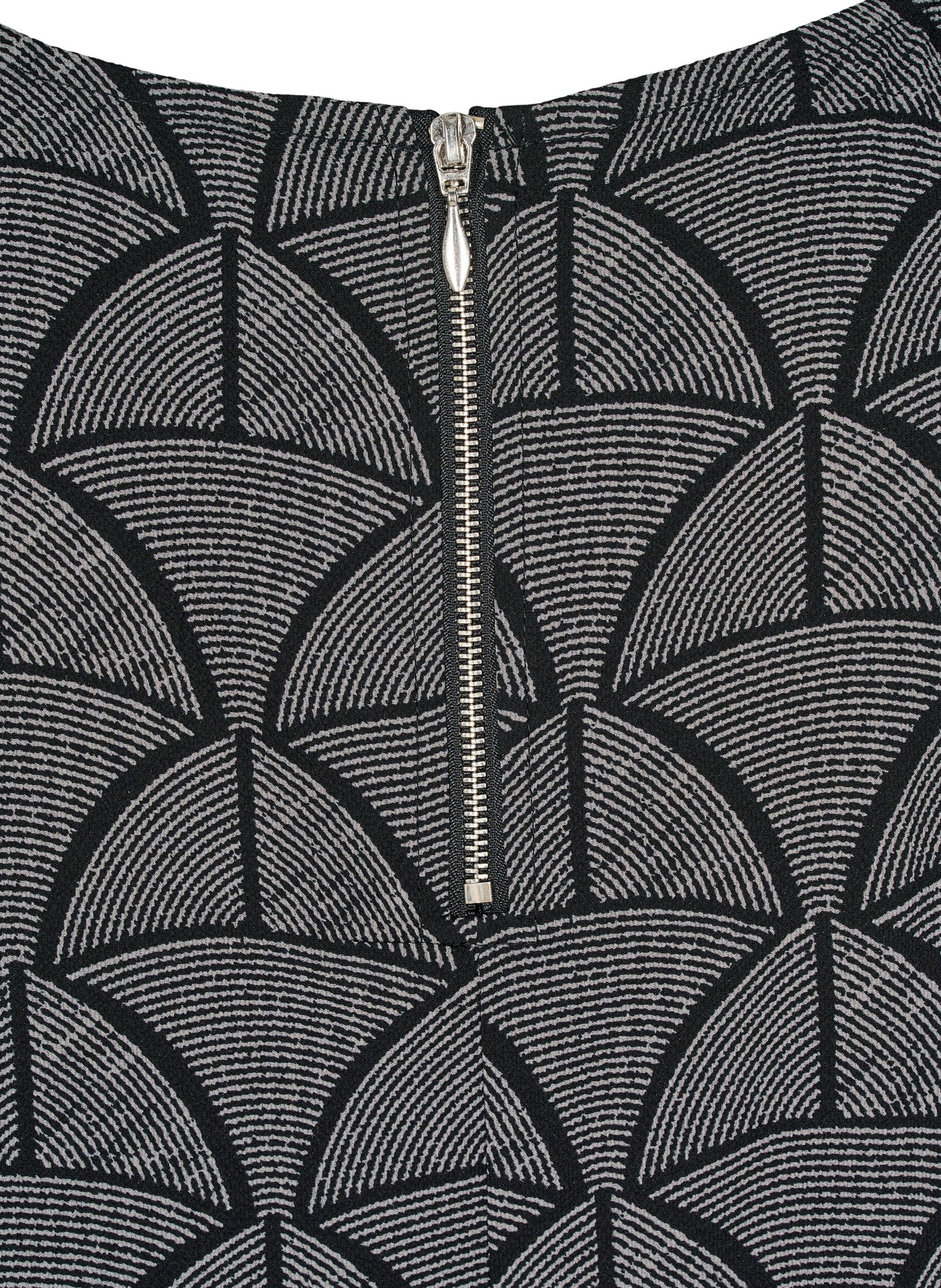 Zizzi Blouse met korte mouwen en print, Black Grey Graphic , Packshot image number 5