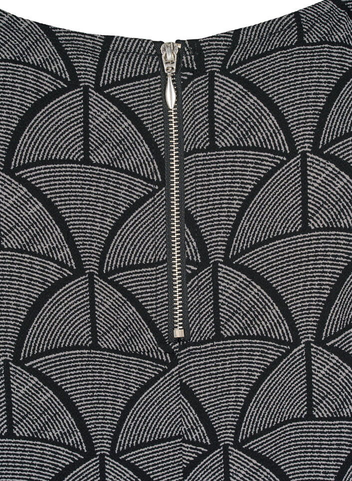 Blouse met korte mouwen en print, Black Grey Graphic , Packshot image number 5